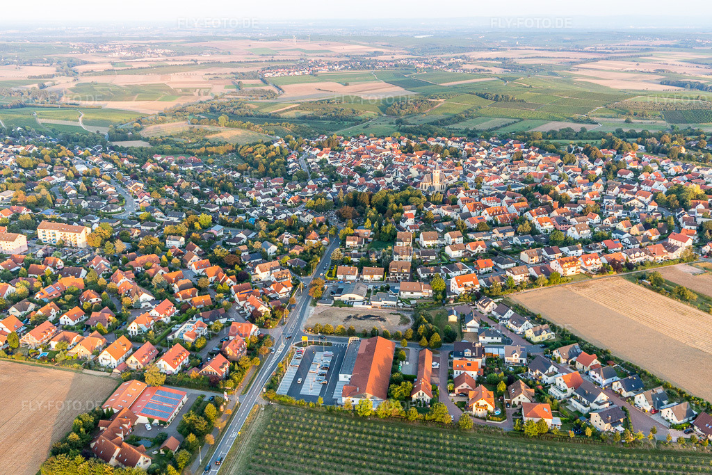 Luftbild: landwirtschaftlichen Feldern und Nutzflächen in Zornheim im Bundesland Rheinland-Pfalz in Deutschland. Foto: IMG_094727.jpg vom 21.09.2016 durch Werner Riehm/FLY-FOTO.de
