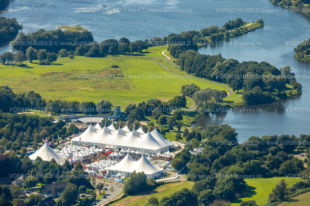 Bochum240815956 | Luftbild, Zeltfestival Ruhr, Event Großveranstaltung mit Musik und Kunst am Kemnader See in Witten und Bochum, Querenburg, Bochum, Ruhrgebiet, Nordrhein-Westfalen, Deutschland