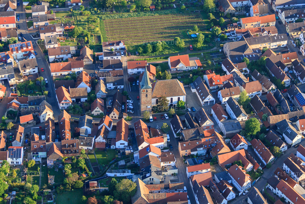Luftbild: Wingert im Dorf im Ortsteil Lachen in Neustadt im Bundesland Rheinland-Pfalz in Deutschland. Foto: IMG_64613.jpg vom 04.05.2014 durch Werner Riehm/FLY-FOTO.deAuflösung des Originals: 4752 x 3168 px
