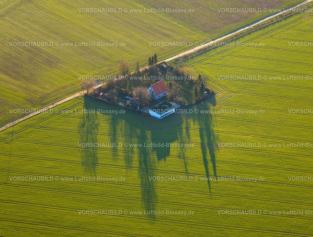 Gelsenkirchen230202319 | Luftbild, Wohnhaus Rabenstraße, Parzelle inmitten von Wiesen, Beckhausen, Gelsenkirchen, Ruhrgebiet, Nordrhein-Westfalen, Deutschland