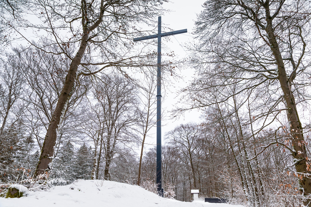 Hochkreuz auf dem Wilzenberg im Winter | Hochkreuz auf dem Wilzenberg bei Grafschaft im Winter - Realisiert mit Pictrs.com