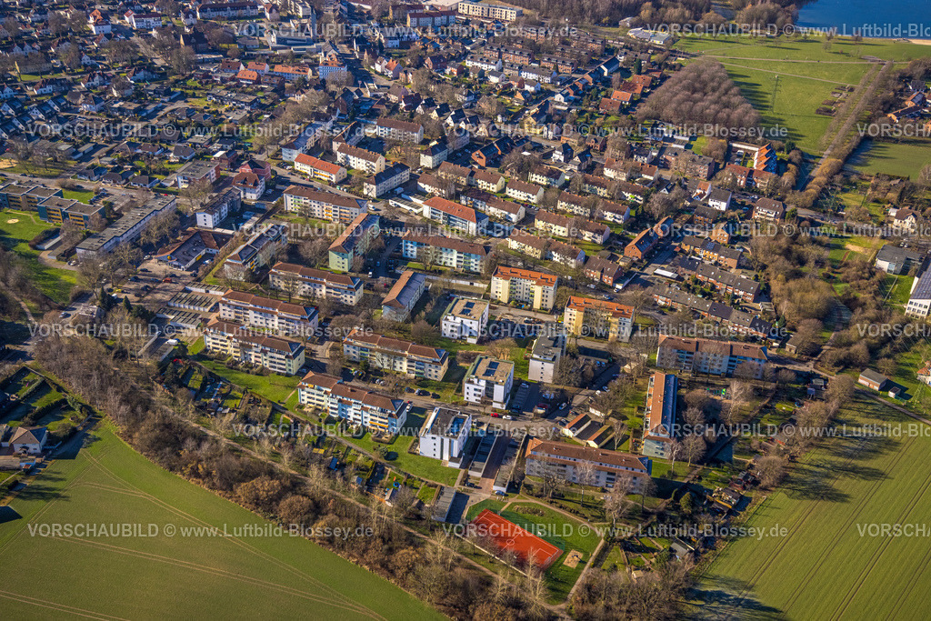 Luenen230203796 | Luftbild, Mehrfamilienhäuser Wohnsiedlung Veilchenweg, Horstmar, Lünen, Ruhrgebiet, Nordrhein-Westfalen, Deutschland