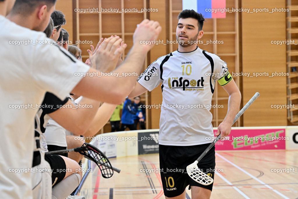 FBK Loka vs. VSV Unihockey | #10 Luka Peklaj FBK Loka, FBK Loka vs. VSV Unihockey, FBK Loka vs. VSV Unihockey am 23.03.2025 in Villach (Ballspielhalle St. Martin), Austria, (Photo by Bernd Stefan)