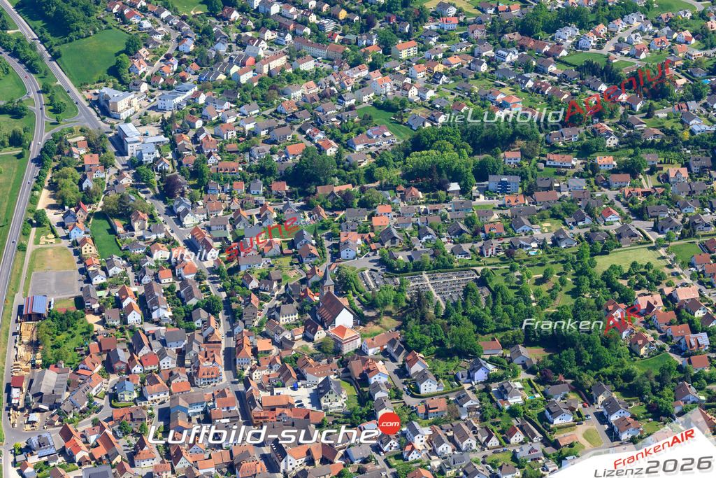 Das Luftbild der Stadt Bischberg wurde 2018 vom Flugzeug heraus erstellt (keine Drohne) Aufnahmehöhe ca.400 Meter- hohe Auflösung für beste Druck-Qualität