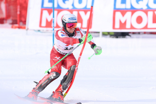 Audi FIS Ski World Cup: Men’s Slalom – Hahnenkamm Race, Kitzbuehel | Kitzbuehel, Austria, 25.Jan.26 - Alpine Skiing - FIS World Cup, Hahnenkamm Race, Slalom, men. The image shows GSTREIN Fabio (AUT, Atomic).