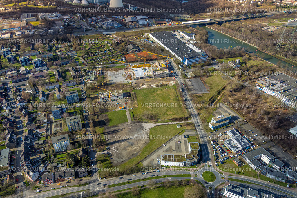 Herne230211968 | Luftbild, Baustelle Kaiserquartier, auch Quartier Kaiserstraße, Sinterwerke, Baukau, Herne, Ruhrgebiet, Nordrhein-Westfalen, Deutschland
