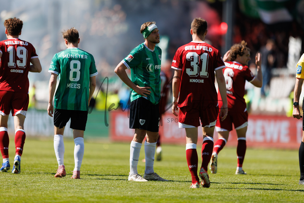 2. Bundesliga, Saison 2025/26, 31. Spieltag: SC Preußen Münster - DSC Arminia Bielefeld | Münster, 25.04.2026: 2. Bundesliga, 31. Spieltag, SC Preußen Münster gegen Arminia Bielefeld im LVM-Preußenstadion in Münster. Foto: sportfotografie.ms | Markus Paletta - Realisiert mit Pictrs.com