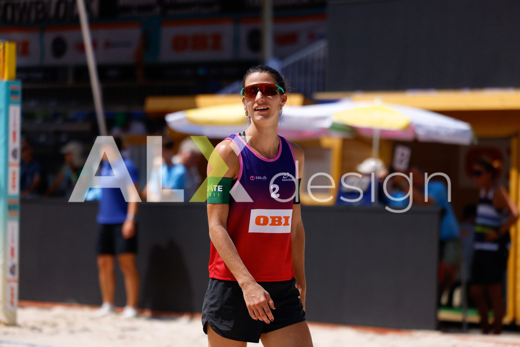 Obi BeachTour 2026 - Basel | BASEL, SWITZERLAND - JULY 17: JANICK SCHALTEGGER (SUI) during the Obi BeachTour 2026 match between KLUSER / SCHWAB (SUI) and GERSON / SCHALTEGGER (SUI) at Barfüsserplatz on July 17, 2026 in Basel, Switzerland. - Realisiert mit Pictrs.com