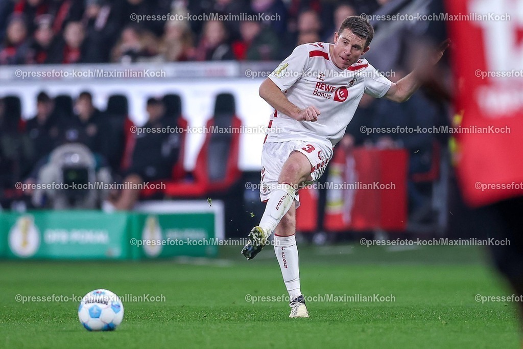 DFB05022501053 | 05.02.2025, Fußball, DFB-Pokal Viertelfinale, Bayer 04 Leverkusen - 1.FC Köln, BayArena, Saison 2024 2025: Dominique Heintz (FC Köln #3)DFB regulations prohibit any use of photographs as image sequences and or quasi-video.