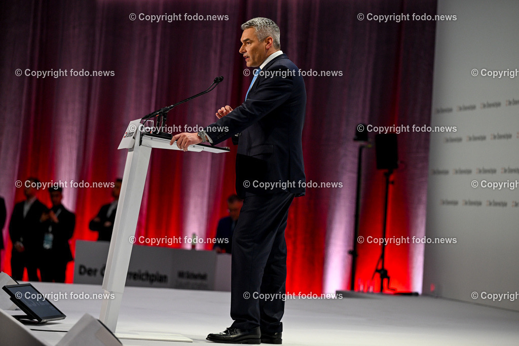 Der Oesterreichplan_ OeVP_ Wels_ 26.01.2024-76 | 26.01.2024, Wels, AUT, ÖVP, Der Österreichplan, im Bild BK Karl Nehammer (VP, Bundeskanzler)