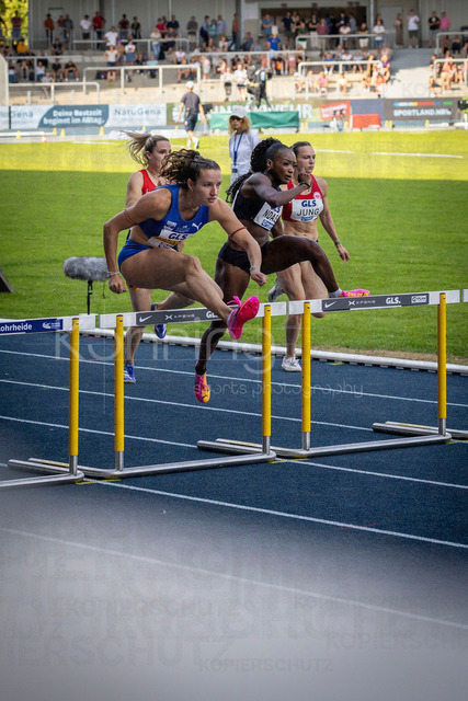 Deutsche Leichtathletik-Meisterschaften; Bochum-Wattenscheid, 25.07.2026 | 100m Hürden Halbfinale mit Rosina Schneider (TV Sulz); Deutsche Leichtathletik-Meisterschaften am 25.07.2026 im Lorheide-Stadion, Bochum-Wattenscheid (Nordrhein-Westfalen).