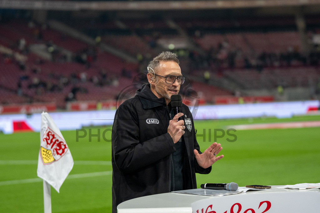 VfB Stuttgart vs. RB Leipzig, Fussball, 1. Bundesliga, 26. Spieltag, 15.03.2026 | Holger Laser (Stadionsprecher VfB Stuttgart),VfB Stuttgart vs. RB Leipzig, Fussball, 1. Bundesliga, 26. Spieltag, 15.03.2026Foto: photosbyphips/Philip Ziegler