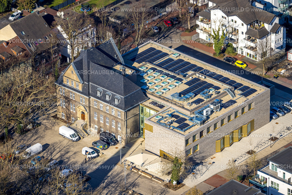 Holzwickede230213720 | Luftbild, Rathaus mit Neubau, Holzwickede, Ruhrgebiet, Nordrhein-Westfalen, Deutschland