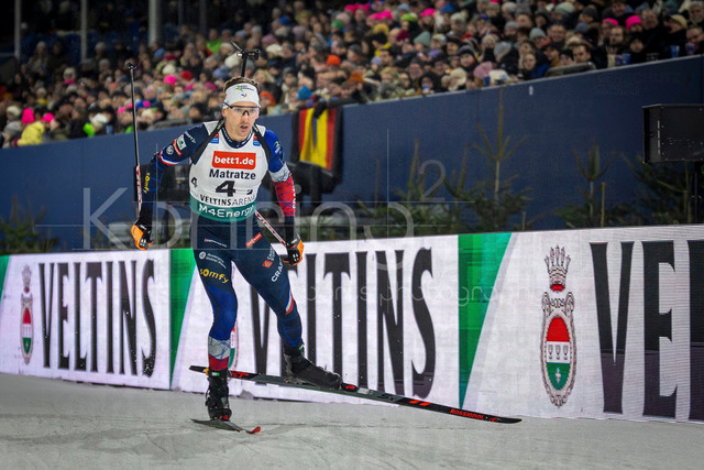 bett1.de WTC Biathlon auf Schalke, 28.12.2025 | Fabien Claude (Team Frankreich) bei der World Team Challenge (bett1.de WTC Biathlon auf Schalke) am 28.12.2025 in der Veltins-Arena in Gelsenkirchen (Deutschland). 