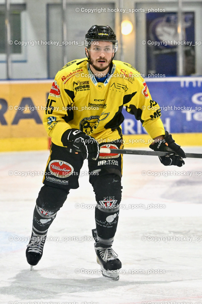 ESC Steindorf vs. EC Hornets Spittal 25.2.2024 | #15 Rossbacher Daniel EC Hornets Spittal, ESC Steindorf vs. EC Hornets Spittal 25.2.2024, ESC Steindorf vs. EC Hornets Spittal 25.2.2024 am 25.02.2024 in Steindorf (Ossiachersee Halle), Austria, (Photo by Bernd Stefan)