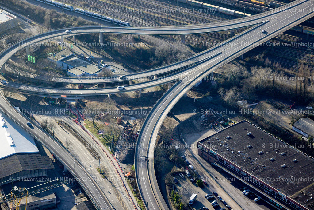 Luftbild Neuss-8927 | Luftbildfotografie Baustelle zum Neubau des Brückenbauwerkes an der Dyckhofstraße, Scharnhorststraße Ast 1/Ast 6 am Verschiebebahnhof in Neuss im Bundesland Nordrhein-Westfalen, Deutschland - Realisiert mit Pictrs.com
