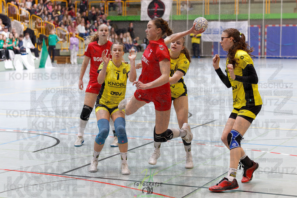 Hessenmeisterschaft wJC - Finale; HSG Kleenheim - HSG Weiterstadt/ Braunsh.Worf. | Hessenmeisterschaft wJC - Finale; HSG Kleenheim - HSG Weiterstadt/ Braunsh.Worf. am 22.03.2025 in Biedenkopf (Sporthalle Lahntalschule)Photo © 2025 - Jörg Heinrich - Realisiert mit Pictrs.com