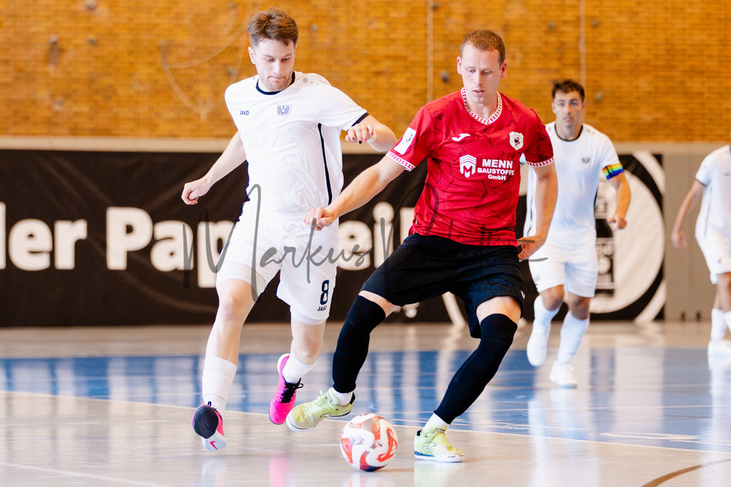 Futsal-Bundesliga, Saison 2025/2026, 2. Spieltag: SC Preußen Münster - FC Liria Futsal Berlin | Futsal-Bundesliga, Saison 2025/2026, 2. Spieltag, SC Preußen Münster empfängt FC Liria Berlin in der Universitäts-Sporthalle in Münster. Foto: sportfotografie.ms | Markus Paletta - Realisiert mit Pictrs.com