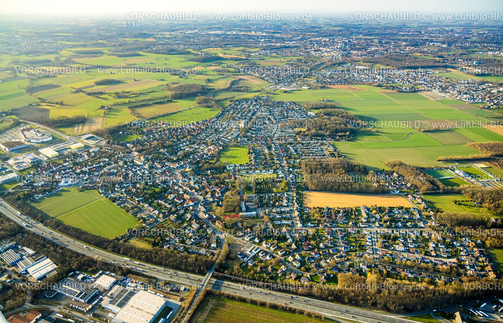 Hamm260203951 | Luftbild, Wohngebiet Ortsansicht Stadtbezirk Rhynern, Hamm, Ruhrgebiet, Nordrhein-Westfalen, Deutschland