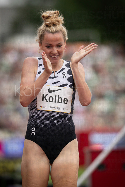 Golden Oval; Dresden, 31.05.2026 | DRESDEN , GERMANY - MAY 31:  Smilla Kolbe (GER / Germany) with a 800m meeting record of 2:00.02 during the Golden Oval Continental Tour Silver meeting on May 31, 2026 at Heinz-Steyer-Stadion in Dresden, Saxony, Germany.