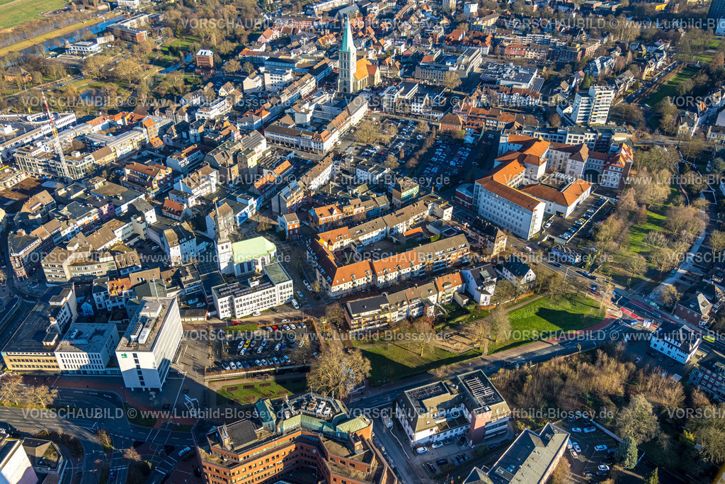 Hamm251202139 | Luftbild, Südring Parkanlage, evang. Jugendkirche-Lutherkirche, evang. Pauluskirche, rechts Johanniter-Kliniken Standort Nassauerstraße, Mitte, Hamm, Ruhrgebiet, Nordrhein-Westfalen, Deutschland
