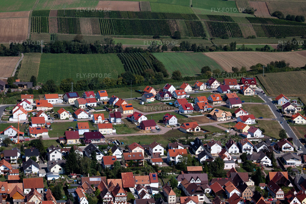Luftbild: Neubaugebiet Im Unterfeld von Südwesten im Ortsteil Schaidt in Wörth im Bundesland Rheinland-Pfalz in Deutschland. Foto: IMG_21049.jpg vom 06.09.2009 durch Werner Riehm/FLY-FOTO.de