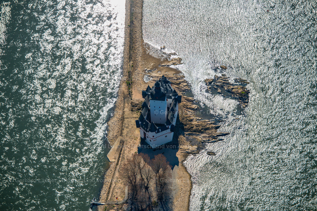 3490590 | Rhein bei Insel Falkenau, Burg Pfalzgrafenstein, Kaub