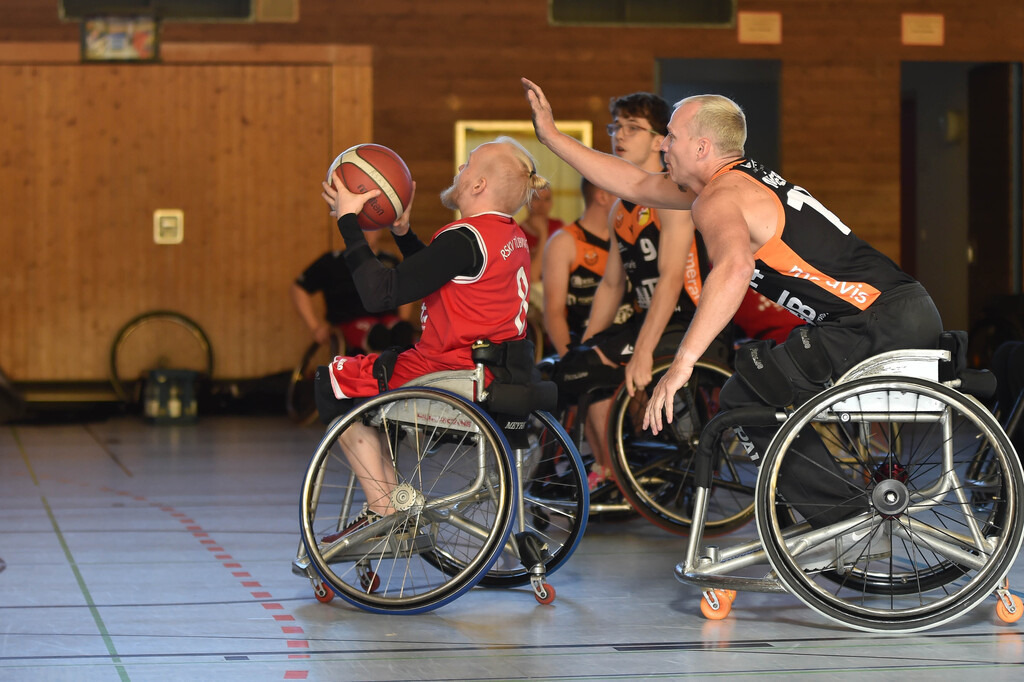 2024-10-26-0253 | RSKV Tuebingen vs. Hannover United 2, Rollstuhlbasketball, 2. Bundesliga Sued, 3. Spieltag, Saison 2024/2025, 26.10.2024, Foto: Ralph Kunze - Realisiert mit Pictrs.com