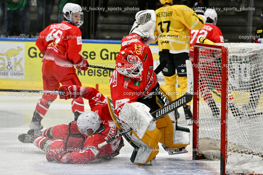 KSV KÄNGURUS vs. EHC Lustenau | #35 Nußbacher Felix KSV, #65 Malle Michael KSV, KSV KÄNGURUS vs. EHC Lustenau, KSV KÄNGURUS vs. EHC Lustenau am 14.03.2026 in Kapfenberg (Sportzentrum Kapfenberg), Austria, (Photo by Bernd Stefan)