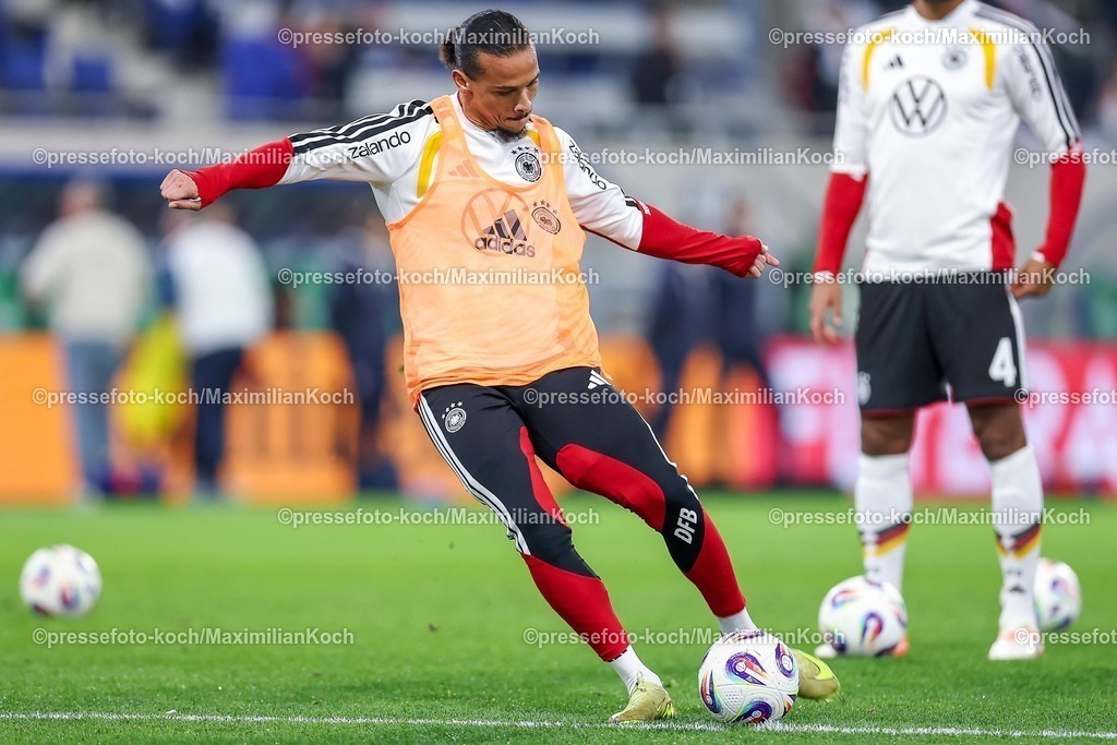 DFB14112501036 | 14.11.2025, Fußball, Länderspiel, WM-Qualifikation Europa, Deutschland - Luxemburg, Stade de Luxembourg (Croix de Gasperich, Luxemburg), 9. Spieltag, Saison 2025 2026: Leroy Sane (GER #19)  Regulations prohibit any use of photographs as image sequences and or quasi-video.