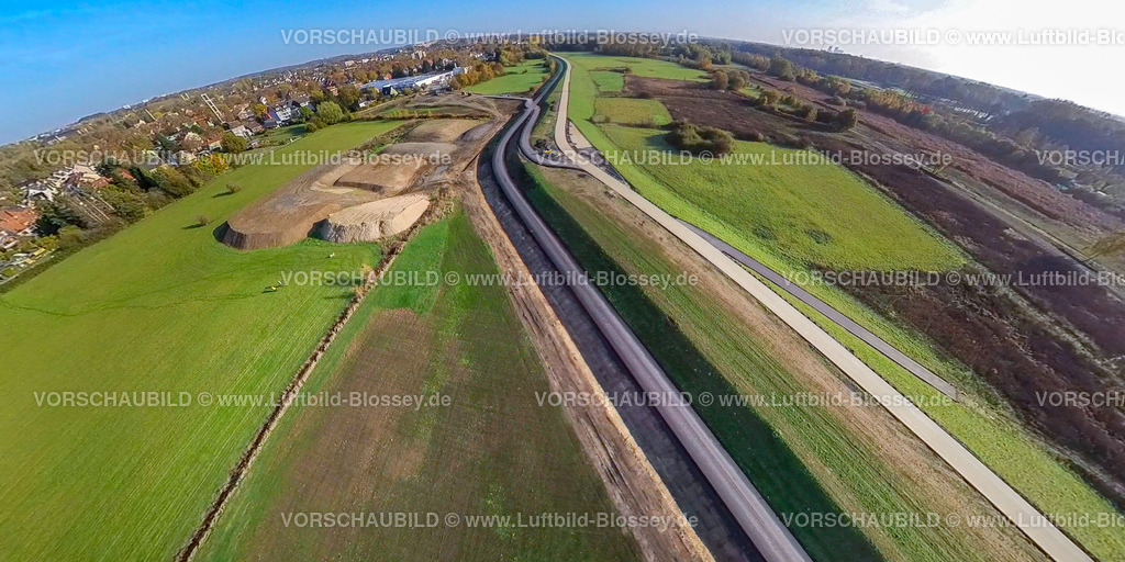 Hamm20221020_01_Lippeumbau | Luftbild, Lippeumbau, Erlebensraum Lippeaue, Fisheye Aufnahme, Fischaugen Aufnahme, 360 Grad Aufnahme, Hamm, Ruhrgebiet, Nordrhein-Westfalen, Deutschland