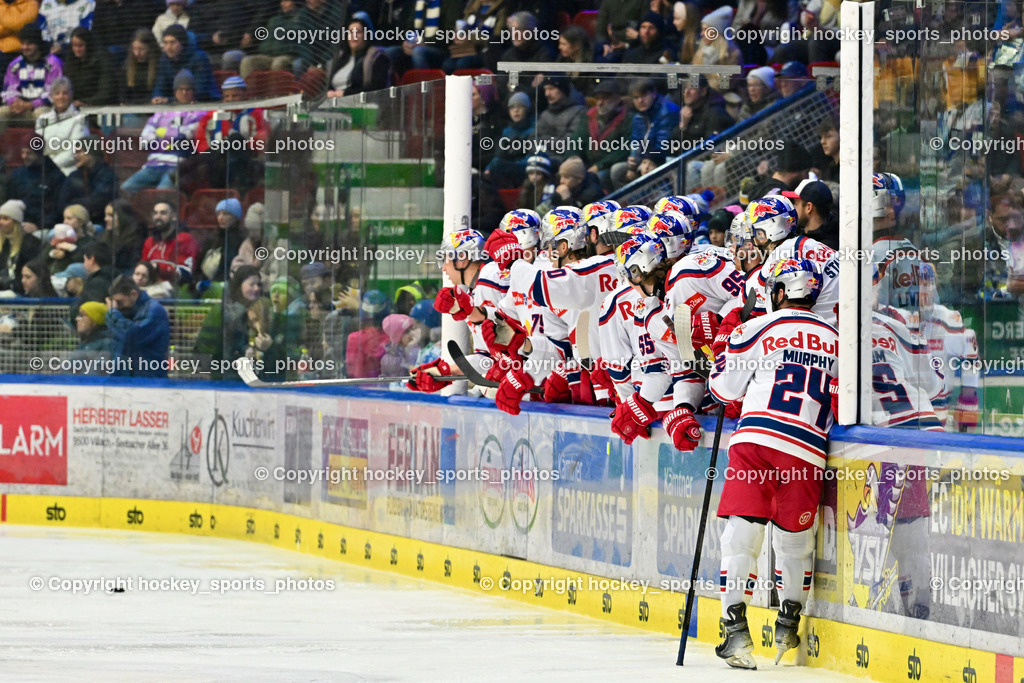 EC IDM WÄRMEPUMPEN VSV vs. EC Red Bull Salzburg | EC Red Bull Spielerbank, EC IDM WÄRMEPUMPEN VSV vs. EC Red Bull Salzburg, EC IDM WÄRMEPUMPEN VSV vs. EC Red Bull Salzburg am 17.01.2025 in Villach (Stadthalle Villach), Austria, (Photo by Bernd Stefan)