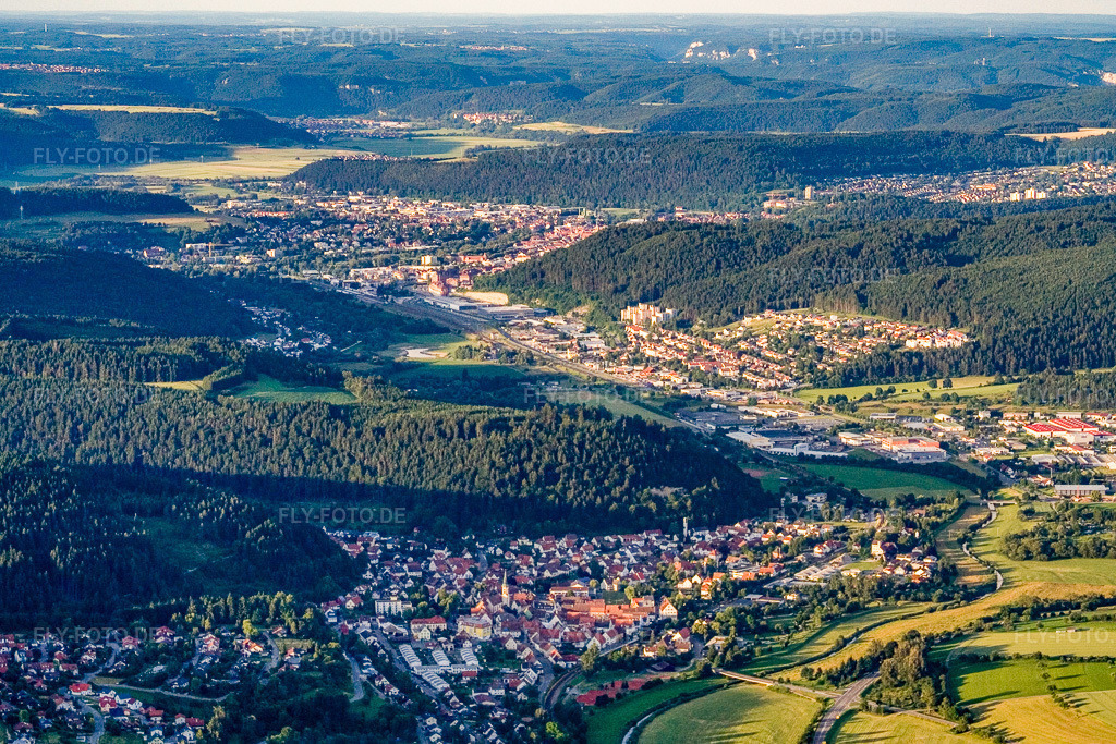 Luftbild: Ortsansicht aus Westen im Ortsteil Möhringen in Tuttlingen im Bundesland Baden-Württemberg in Deutschland. Foto: IMG_11384.jpg vom 04.07.2008 durch Werner Riehm/FLY-FOTO.de