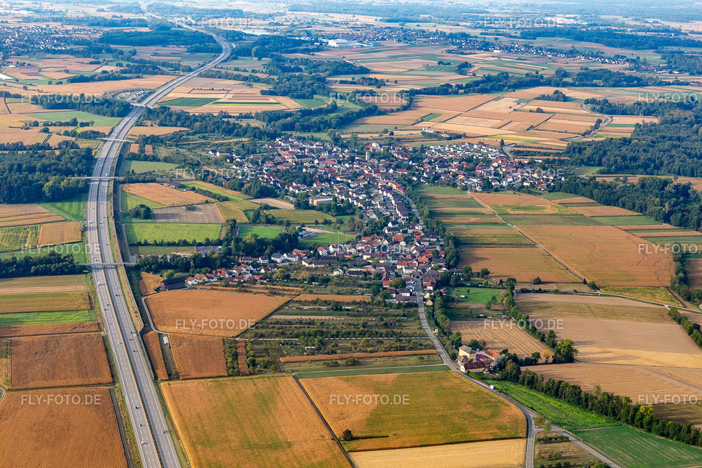 Ortsansicht von Norden | Luftbild: Ortsansicht von Norden im Ortsteil Unzhurst in Ottersweier im Bundesland Baden-Württemberg in Deutschland. Foto: IMG_008813.jpg vom 20.09.2020 durch Werner Riehm/FLY-FOTO.de - Realisiert mit Pictrs.com