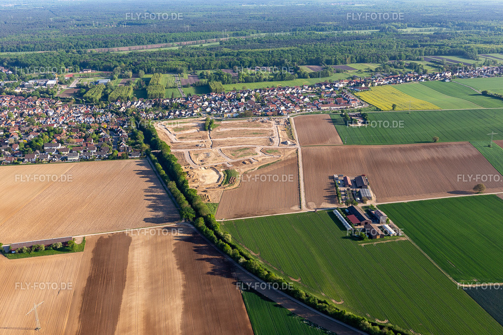 Erschliessung Baugebiet K2 Am Höhenweg | Luftbild: Erschliessung Baugebiet K2 Am Höhenweg in Kandel im Bundesland Rheinland-Pfalz in Deutschland. Foto: IMG_120460.jpg vom 23.04.2020 durch ©2025 Werner Riehm fly-foto.de/copyright - Realisiert mit Pictrs.com