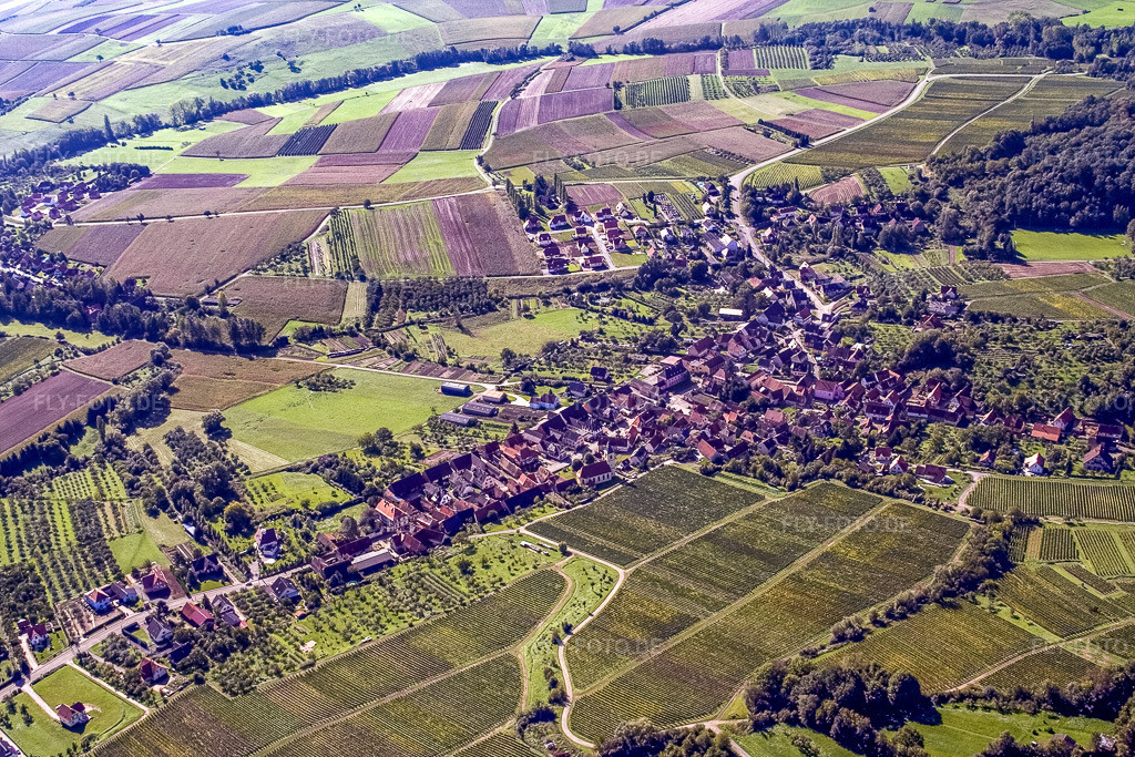 Luftbild: Ortsansicht aus Norden in Rott im Bundesland Bas-Rhin in Frankreich. – Foto: IMG_4318.jpg vom 08.10.2006 durch Werner Riehm/FLY-FOTO.de – Auflösung des Originals: 3456 x 2304 px