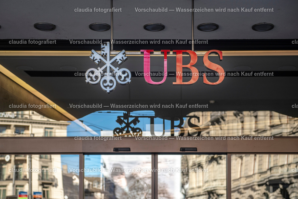 08_20190217_Logo_UBS_Zuerich__CMI2749 | 17.02.2020; Zuerich; Inland - Wirtschaft Banken;
Bankenplatz Schweiz, das Logo der UBS in Zuerich 
(Claudia Minder/claudia-fotografiert)