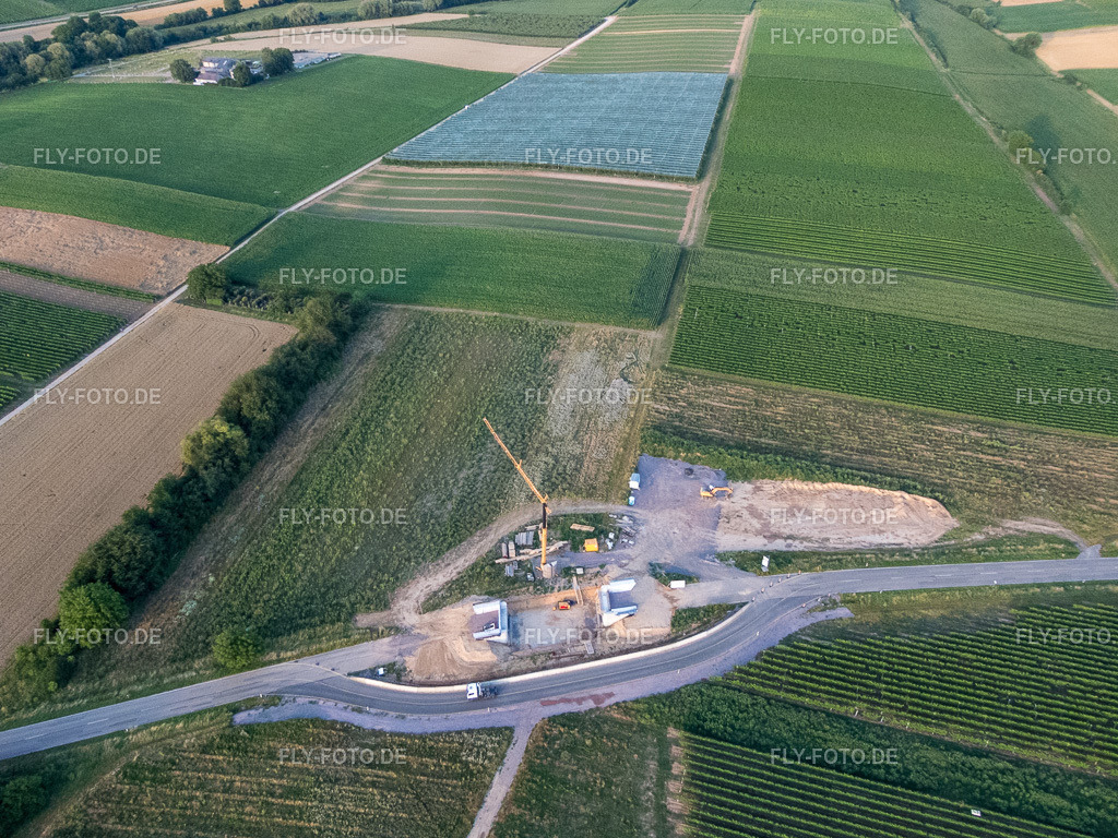 Baustelleneinrichtung für die B38 Ortsumgehung | Luftbild: Baustelleneinrichtung für die B38 Ortsumgehung in Impflingen im Bundesland Rheinland-Pfalz in Deutschland. Foto: P7130237.jpg vom 13.07.2017 durch Werner Riehm/FLY-FOTO.de - Realisiert mit Pictrs.com
