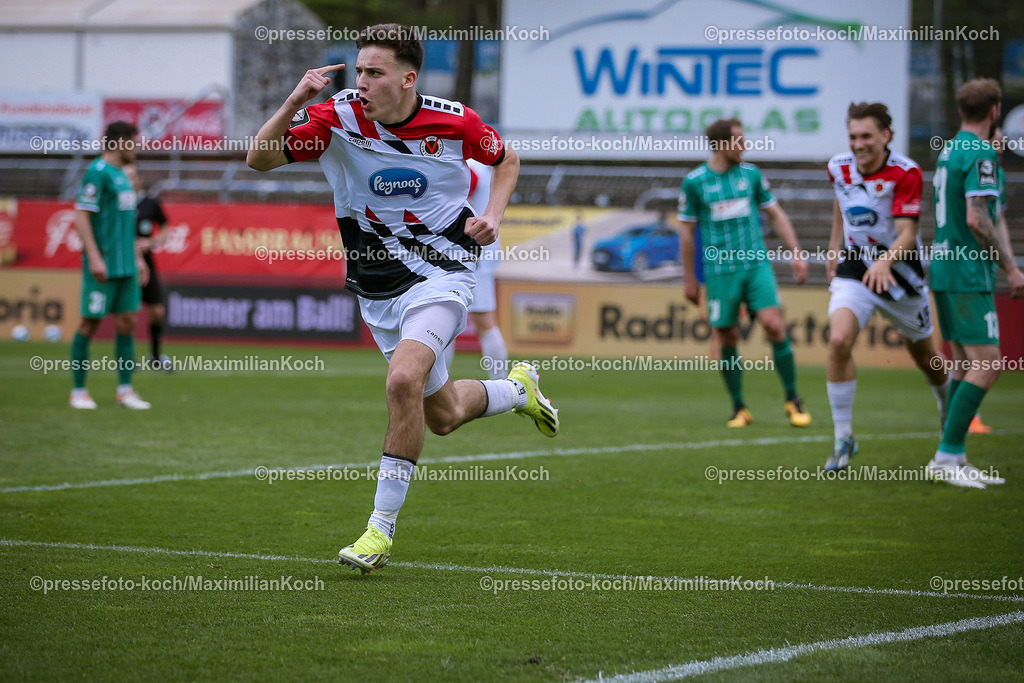 Koe3Liga31032401041 | 31.03.2024, Köln, Fußball, bwin 3. Liga Herren, Sportpark Höhenberg, 31. Spieltag, Saison 2023 2024, FC Viktoria Köln – VfB Lübeck: Torjubel nach dem 1:0 durch Said El Mala (Viktoria Köln). 
DFB regulations prohibit any use of photographs as image sequences and or quasi-video.