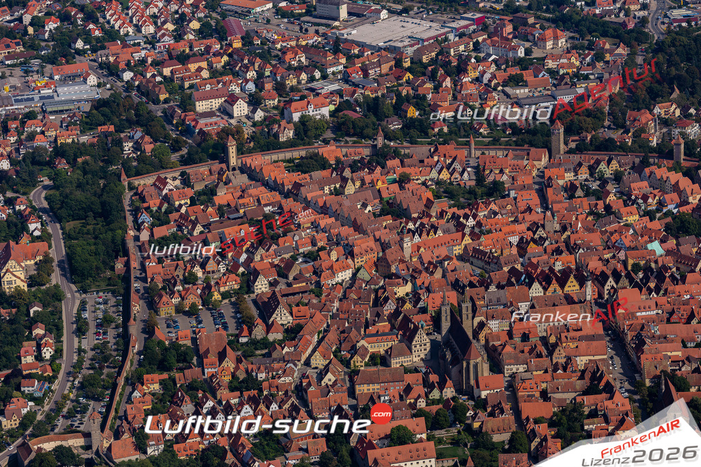 aktuelles Luftbild von  Rothenburg-tauber - Luftaufnahme wurde 2019 von https://frankenair.de mittels Flugzeug (keine Drohne) erstellt.