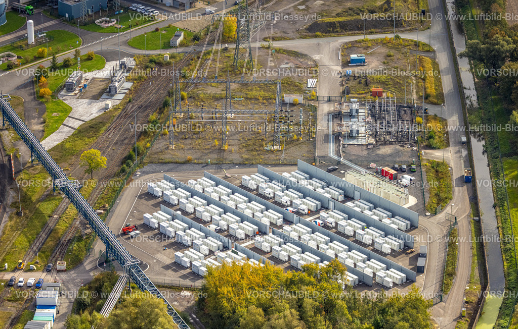Hamm241015134 | Luftbild, RWE Kraftwerk Westfalen, E-Werk, Batterienspeicher Stellplatz, Uentrop, Hamm, Ruhrgebiet, Nordrhein-Westfalen, Deutschland