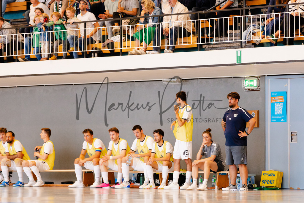 Futsal-Bundesliga, Saison 2025/2026, 2. Spieltag: SC Preußen Münster - FC Liria Futsal Berlin | Futsal-Bundesliga, Saison 2025/2026, 2. Spieltag, SC Preußen Münster empfängt FC Liria Berlin in der Universitäts-Sporthalle in Münster. Foto: sportfotografie.ms | Markus Paletta - Realisiert mit Pictrs.com