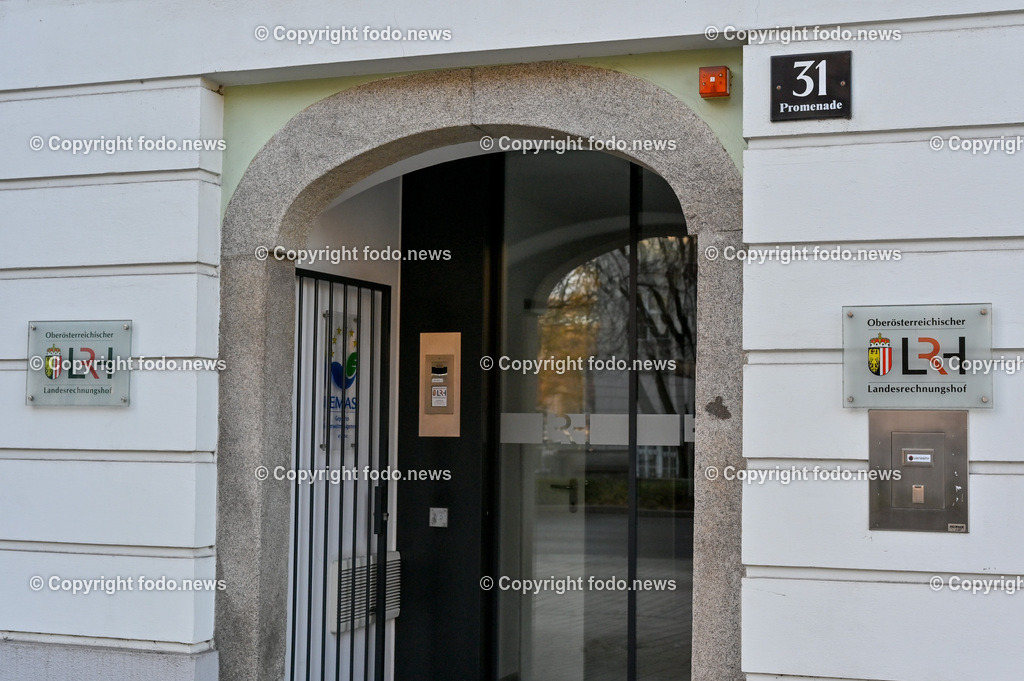 Landesrechnungshof OÖ_ 16.01.2023-5 | 16.01.2023, Linz, AUT, OOE Landesrechnungshof im Bild OOE Landesrechnungshof, Oberoesterreichischer Landesrechnungshof, Schild, Eingang, Gebauede, Haus