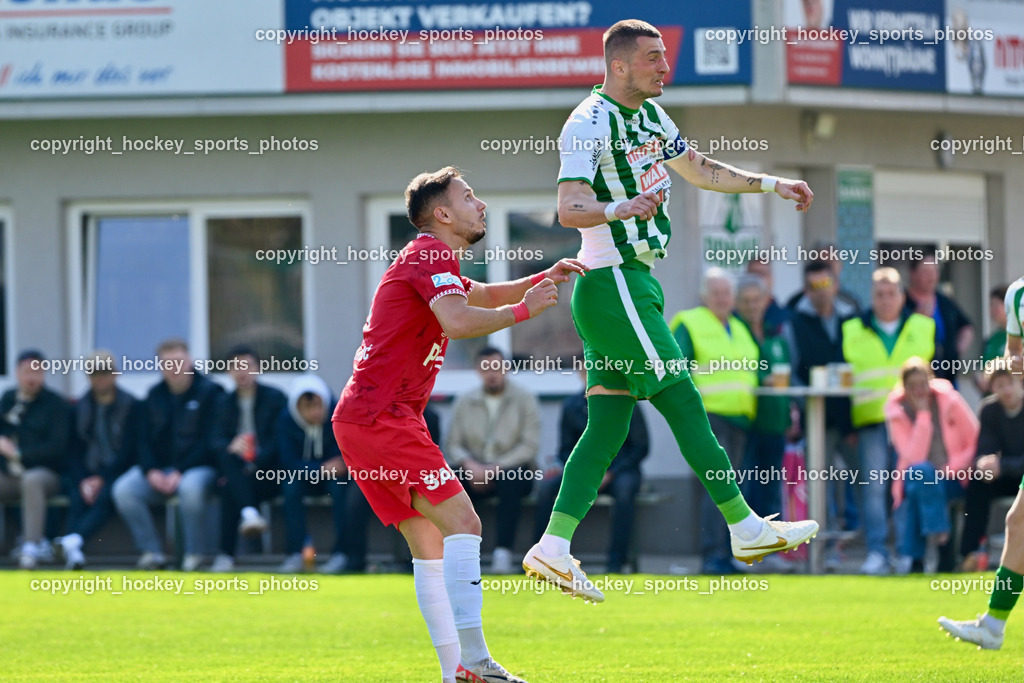 SV Donau Klagenfurt vs. SAK | #9 Sinan Samardzic SAK, #24 Zoran Vukovic SV Donau,  SV Donau Klagenfurt vs. SAK, SV Donau Klagenfurt vs. SAK am 11.04.2026 in Klagenfurt (Sportplat Donau ), Austria, (Photo by Bernd Stefan)