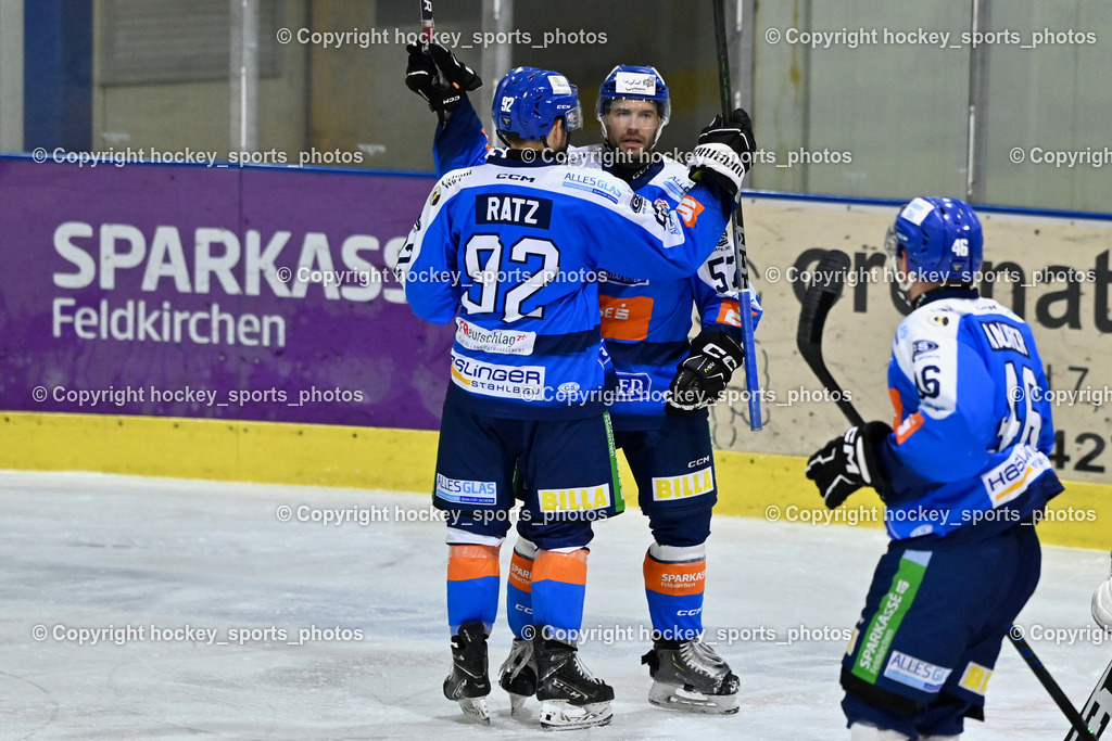 ESC SPARKASSE STEINDORF vs. MET PHOTOVOLTAIK HORNETS SPITTAL | Jubel ESC Steindorf Mannschat, #92 Ratz Patrick ESC Steindorf, #57 Wilfan Franz ESC Steindorf, ESC SPARKASSE STEINDORF vs. MET PHOTOVOLTAIK HORNETS SPITTAL, ESC SPARKASSE STEINDORF vs. MET PHOTOVOLTAIK HORNETS SPITTAL am 22.11.2025 in Steindorf (Ossiachersee Halle), Austria, (Photo by Bernd Stefan)