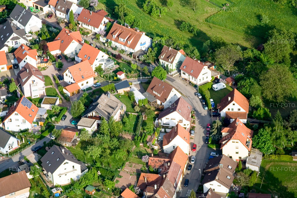 Luftbild: Mühlgasse im Ortsteil Gräfenhausen in Birkenfeld im Bundesland Baden-Württemberg in Deutschland. Foto: IMG_2033.jpg vom 14.05.2006 durch Werner Riehm/FLY-FOTO.de