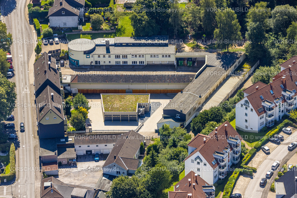 Ennepetal230801301 | Luftbild, Gebr. Vaupel Firmengelände, Städt. Kindergarten Fliednerhaus, Milspe, Ennepetal, Ruhrgebiet, Nordrhein-Westfalen, Deutschland
