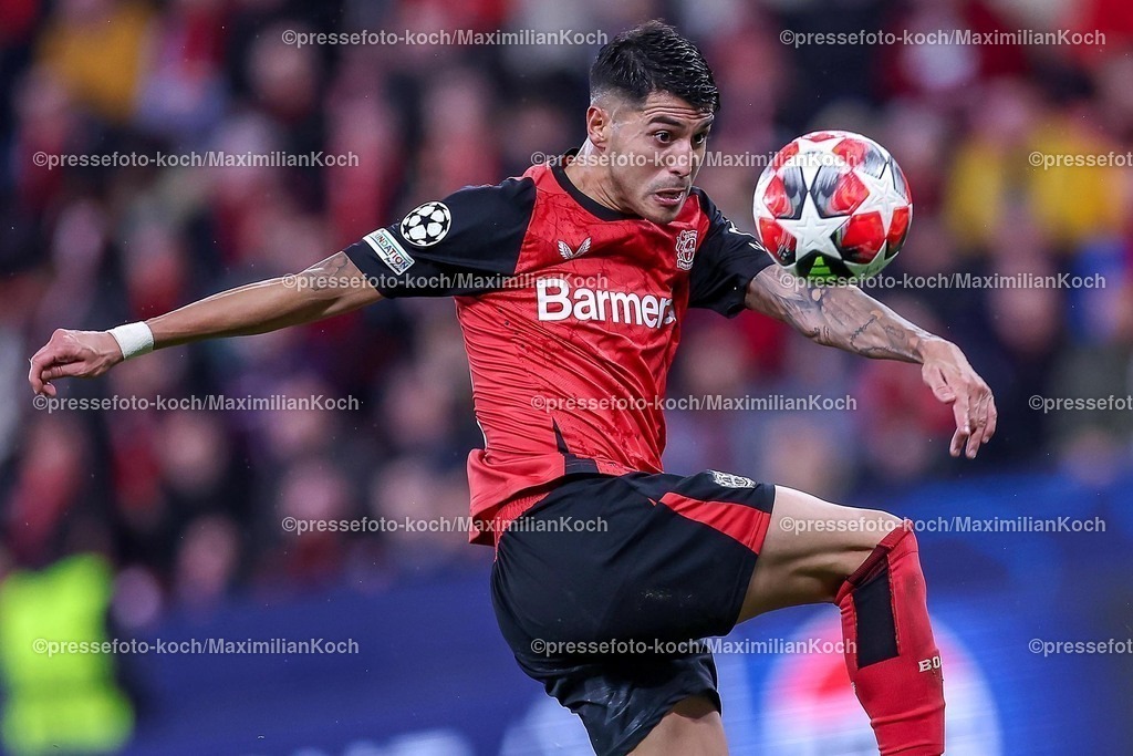 UCL29012502242 | 29.01.2025, Fußball, Bayer 04 Leverkusen - AC Sparta Prag, UEFA Champions League, 8. Spieltag, BayArena, Saison 2024 2025: Exequiel Palacios (Bayer04 Leverkusen #25)