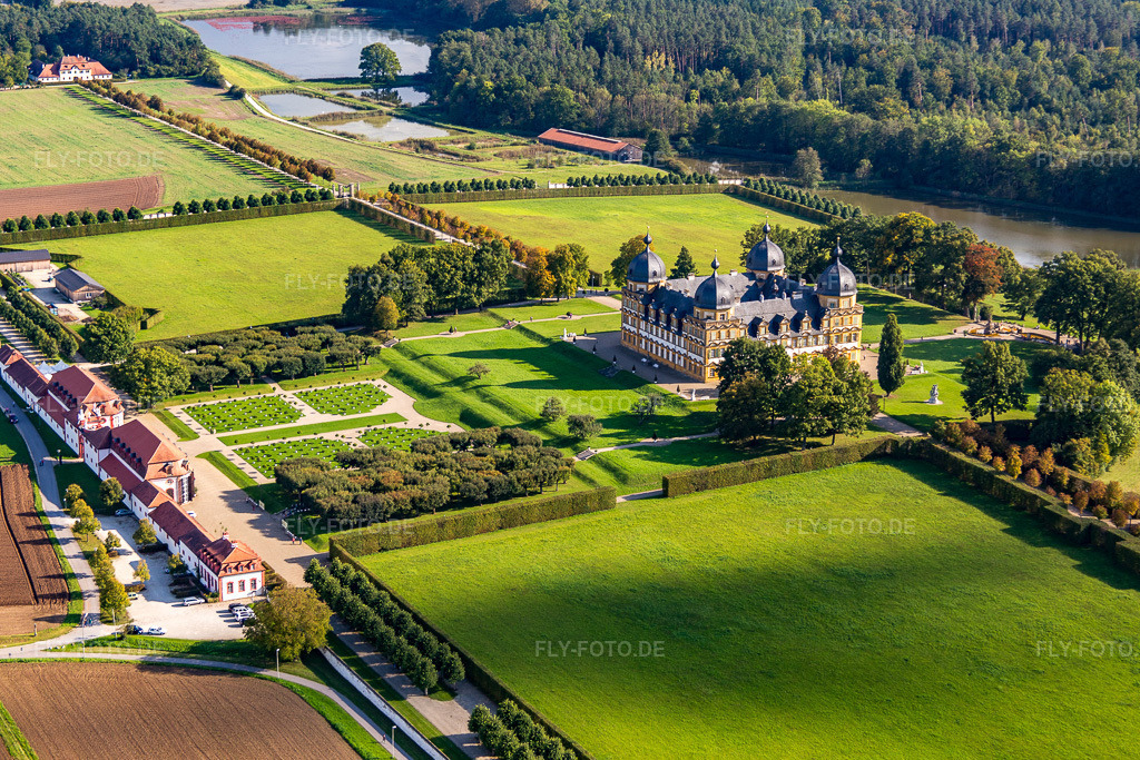 Luftbild: Park und Schloss Seehof in Memmelsdorf im Bundesland Bayern in Deutschland. Foto: IMG_073774.jpg vom 27.09.2014 durch Werner Riehm/FLY-FOTO.deWWW.SCHLOESSER.BAYERN.DE