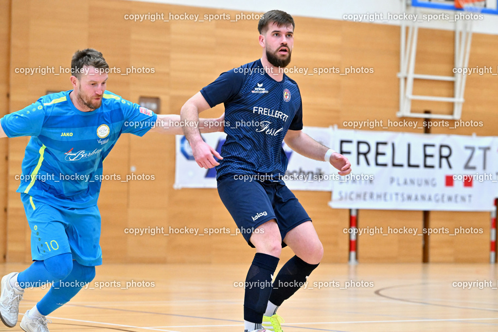 LPSV Kärnten vs. Futsal Versli Klagenfurt | #10 Denis Totoskovic versli.at Klagenfurt, #92 Elvir Dubinovic LPSV-Kärnten, LPSV Kärnten vs. Futsal Versli Klagenfurt, LPSV Kärnten vs. Futsal Versli Klagenfurt am 01.02.2026 in Villach (Ballspielhalle St. Martin), Austria, (Photo by Bernd Stefan)